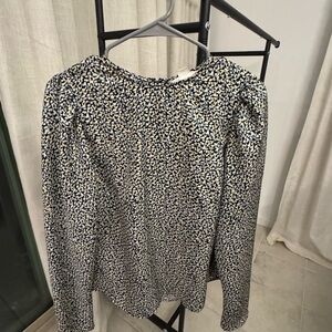 H&M Black and White Floral Blouse